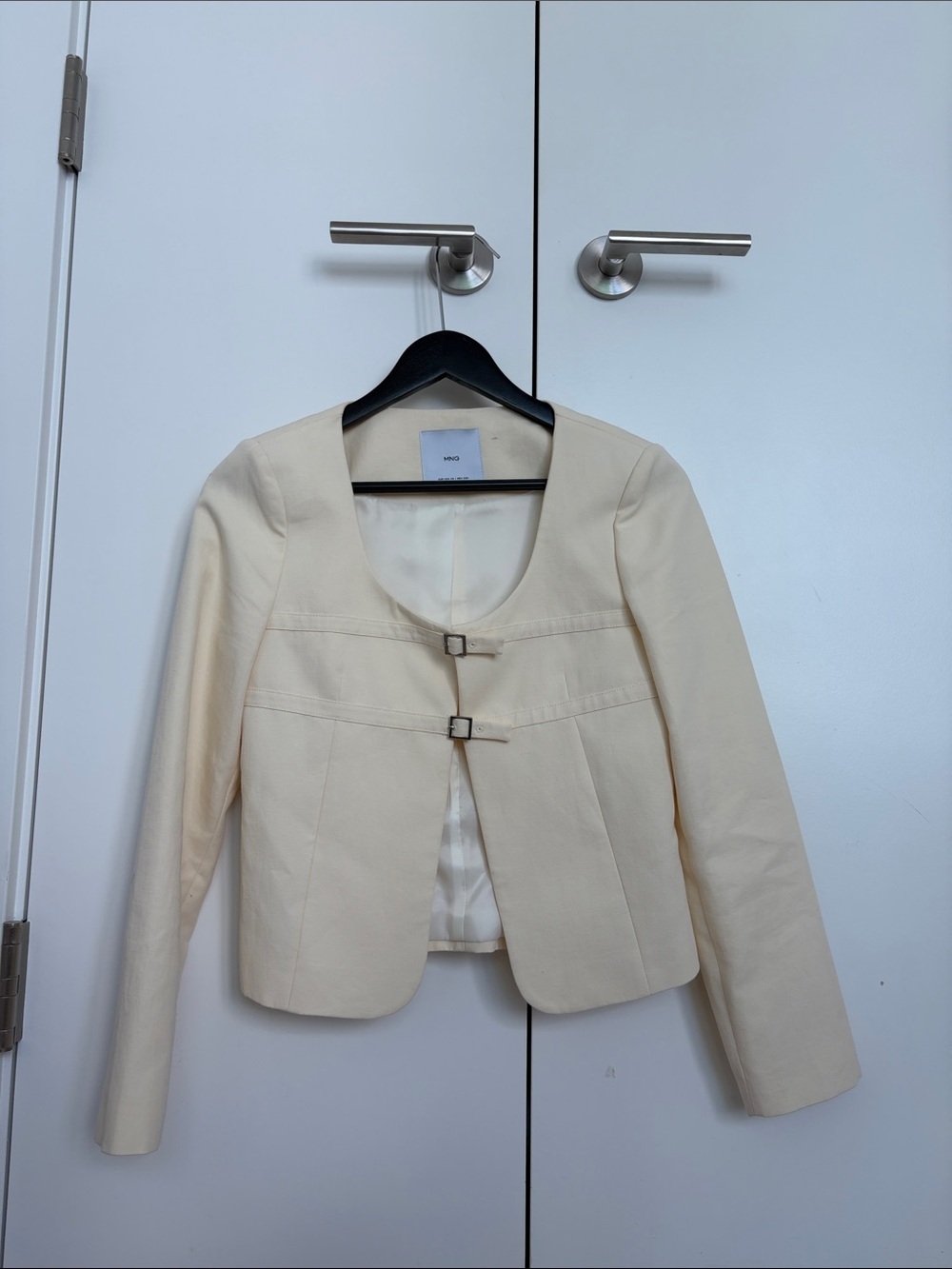 Mango Selection Double Buckle Jacket Linen Blend - Picture 3 of 4